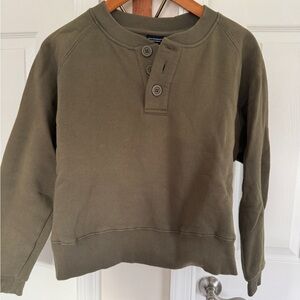 Bearded Goat Olive Green Henley sweatshirt